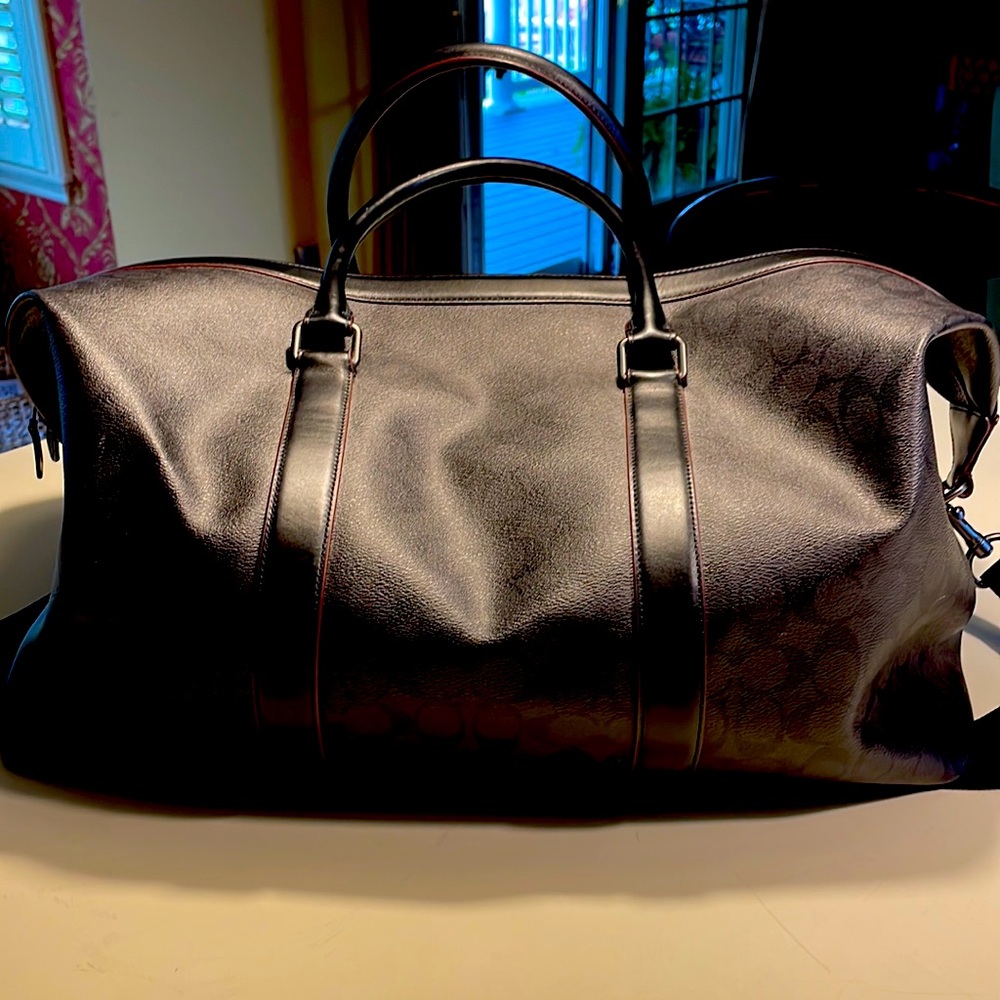 Coach black leather weekender bag - Picture 2 of 6